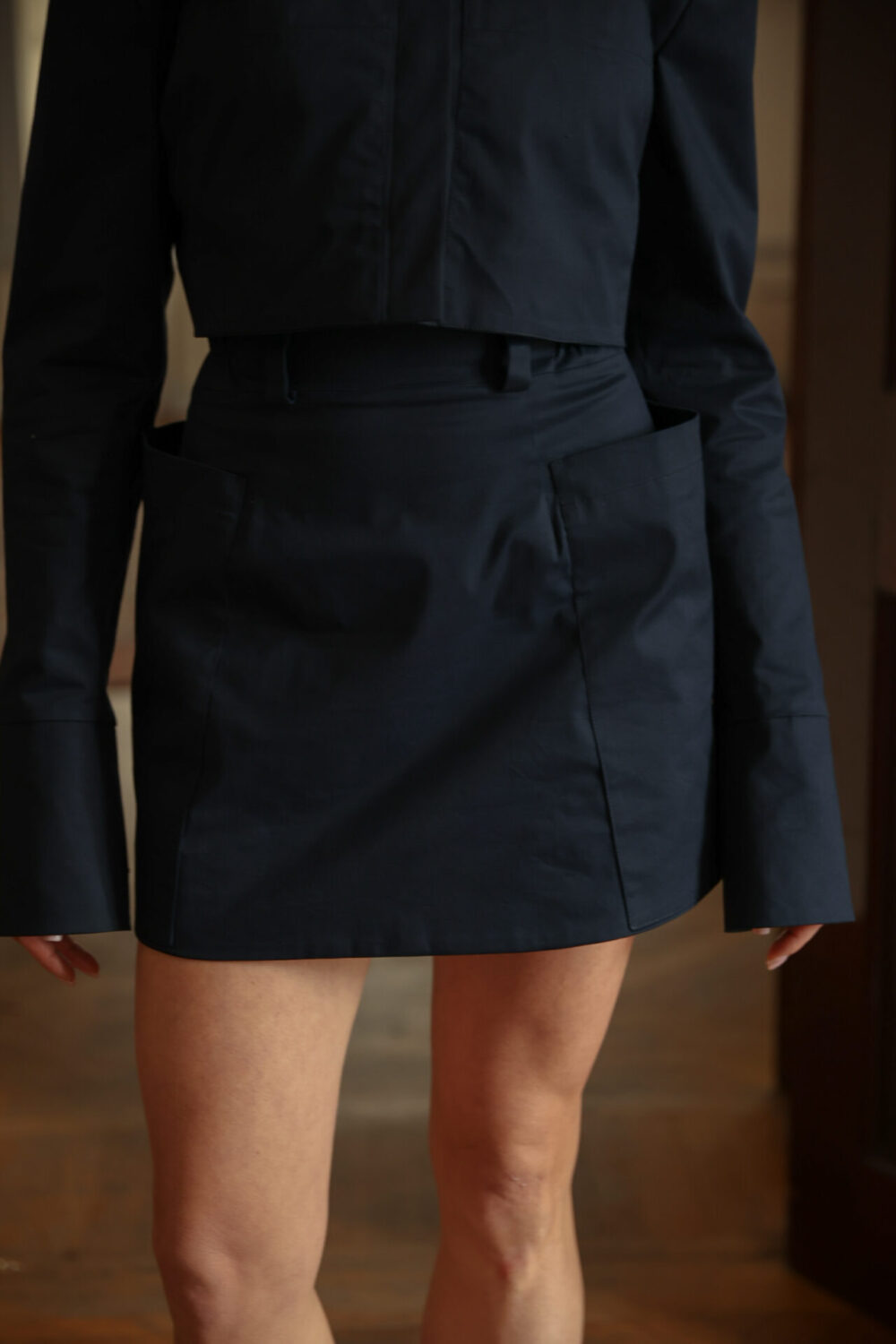 Navy 3D Pocket Skirt - Image 5